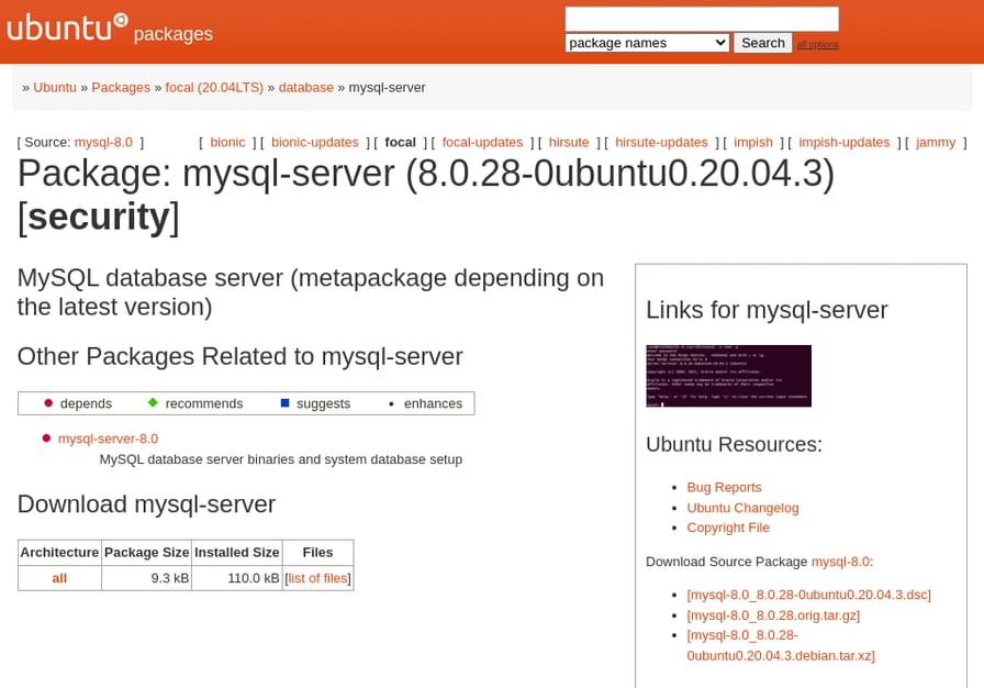 MySQL package